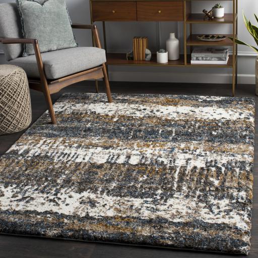 Surya Celestial Shag CSG-2302 Cream Dark Blue 2' x 2'11" Rug