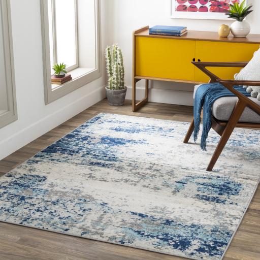 Surya Chester CHE-2344 Aqua Charcoal 5'3" x 7'3" Rug