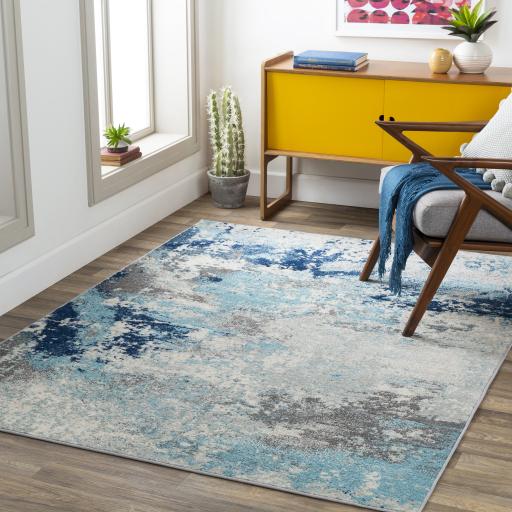 Surya Chester CHE-2346 Aqua Charcoal 6'7" x 9' Rug