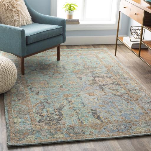 Surya Classic Nouveau CSN-1002 Aqua Brown 5' x 7'6" Rug