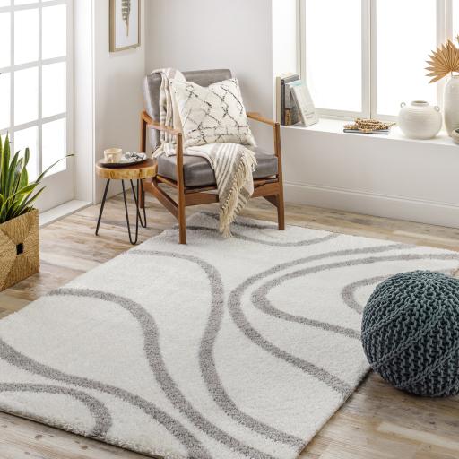 Surya Cloudy Shag CDG-2300 Gray Off-White 5'3" x 7' Rug