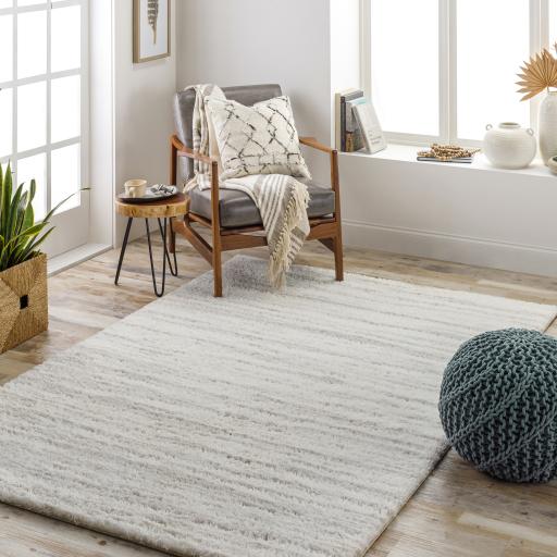 Surya Cloudy Shag CDG-2307 Gray Off-White 5'3" x 7' Rug