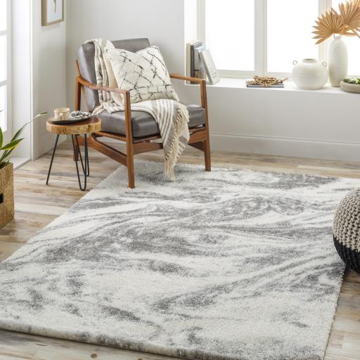 Surya Cloudy Shag CDG-2308 Gray Off-White 5'3" x 7' Rug