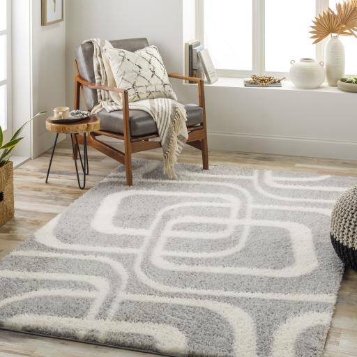 Surya Cloudy Shag CDG-2310 Gray Off-White 6'7" x 9' Rug