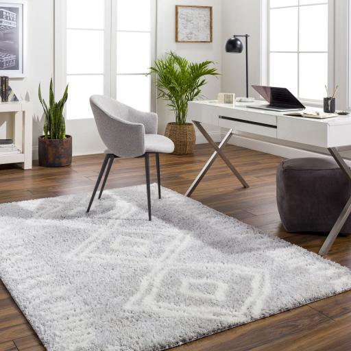 Surya Cloudy Shag CDG-2312 Gray Off-White 5'3" x 7' Rug