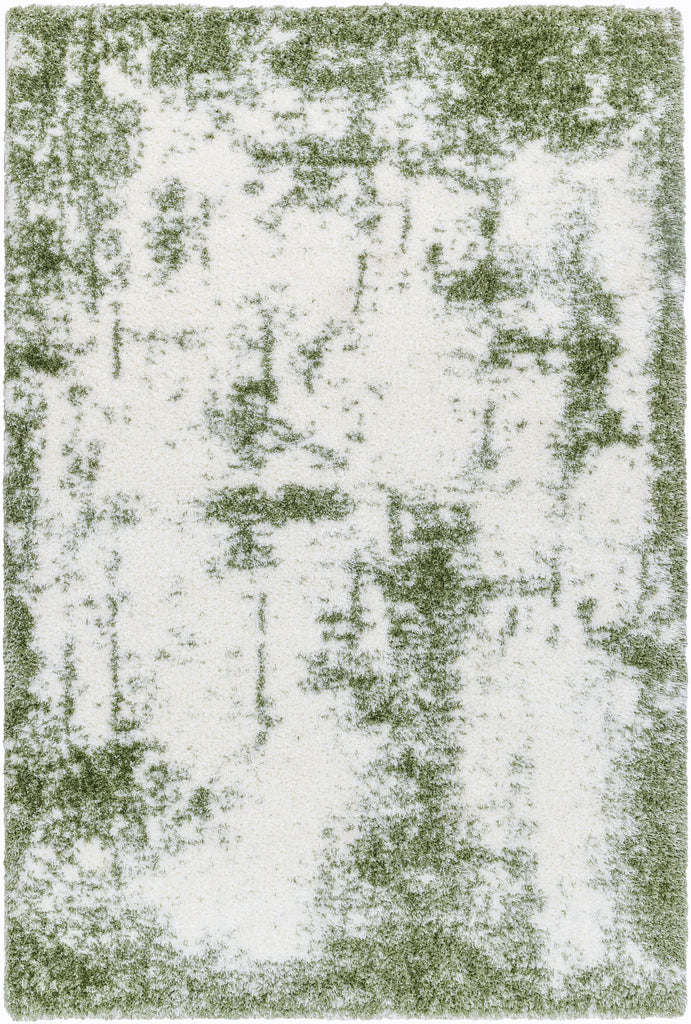 Surya Cloudy Shag CDG-2329 Grass Green Off-White 5'3" x 7' Rug