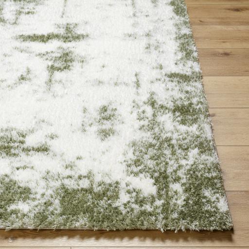 Surya Cloudy Shag CDG-2329 Grass Green Off-White 5'3" x 7' Rug