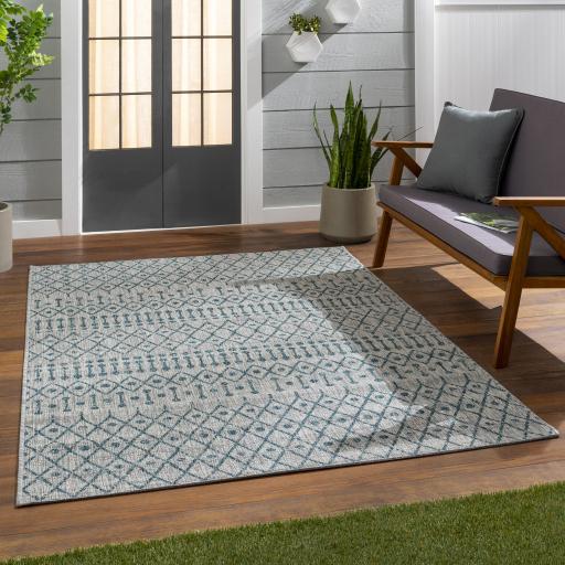 Surya Eagean EAG-2333 Aqua Black 2' x 2'11" Rug