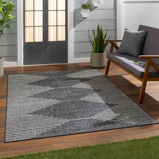 Surya Eagean EAG-2348 Black Charcoal 6'7" Square Rug