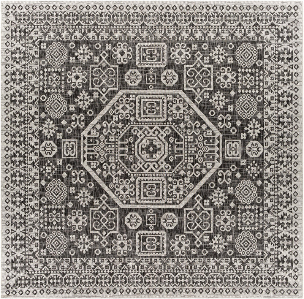 Surya Eagean EAG-2359 Black Charcoal 6'7" Square Rug