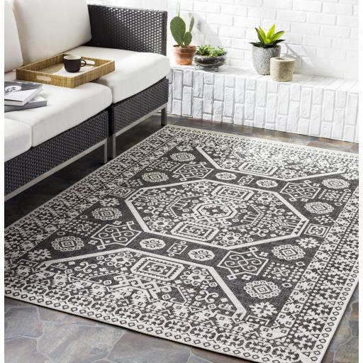 Surya Eagean EAG-2359 Black Charcoal 6'7" Square Rug