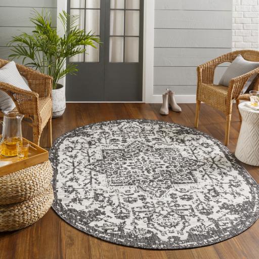 Surya Eagean EAG-2379 Black Charcoal 7'10" Square Rug