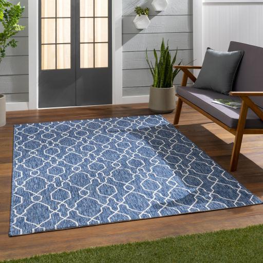 Surya Eagean EAG-2381 Cream Dark Blue 7'10" Square Rug