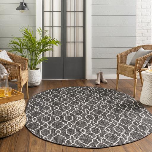 Surya Eagean EAG-2384 Charcoal Cream 6'7" Square Rug