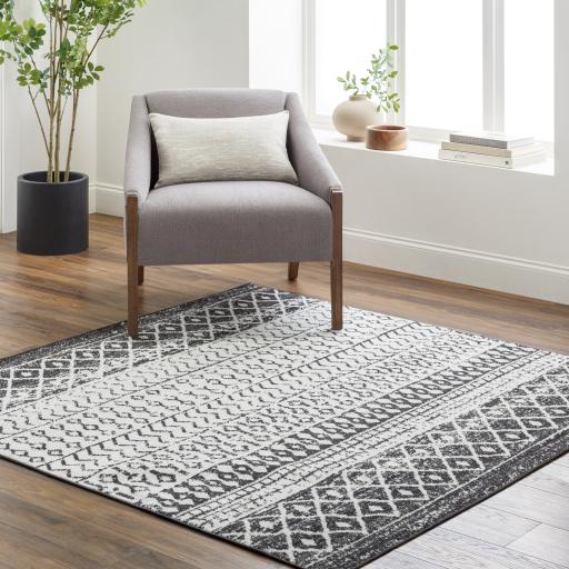 Surya Elaziz ELZ-2307 Black Gray 10' Round Rug