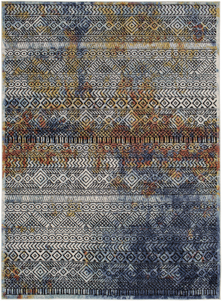 Surya Ella ELL-2301 Black Blue 6'7" x 9' Rug