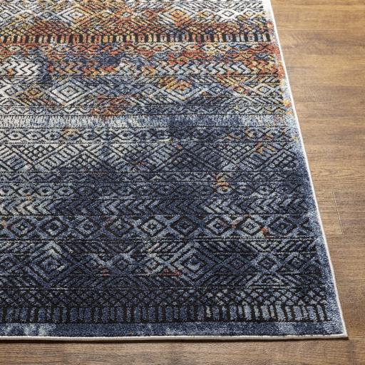 Surya Ella ELL-2301 Black Blue 6'7" x 9' Rug