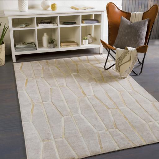 Surya Eloquent ELQ-2302 Light Brown Medium Gray 5' x 7'6" Rug