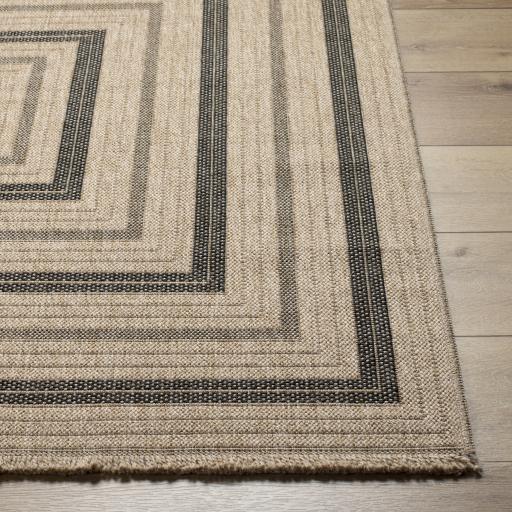 Surya Encore ENC-2300 Black Tan 5'3" Square Rug