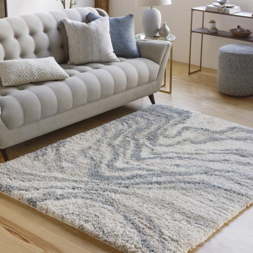 Surya Eskimo Shag ESG-2305 Blue Cream 2'7" x 7'3" Rug