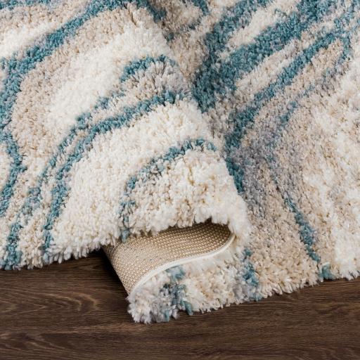 Surya Eskimo Shag ESG-2305 Blue Cream 5'3" x 7' Rug