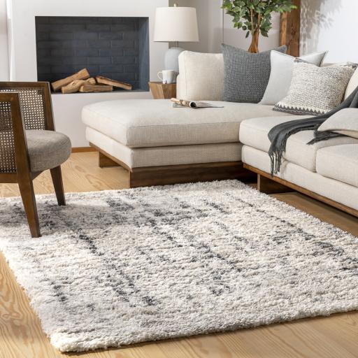 Surya Eskimo Shag ESG-2306 Black Cream 2'7" x 7'3" Rug