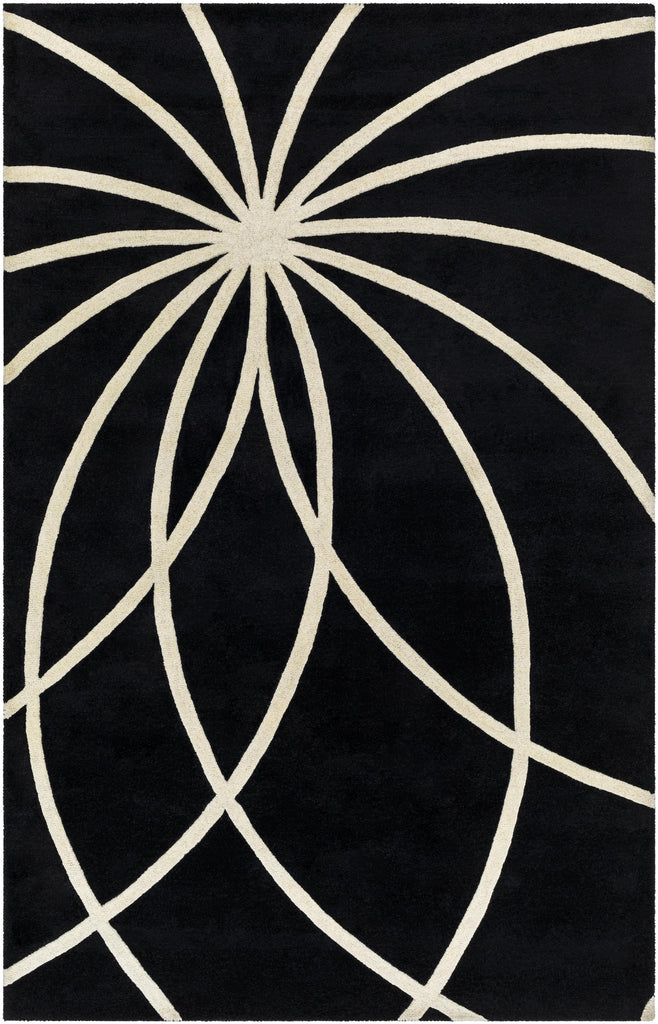 Surya Forum FM-7072 Black Cream 4' Round Rug