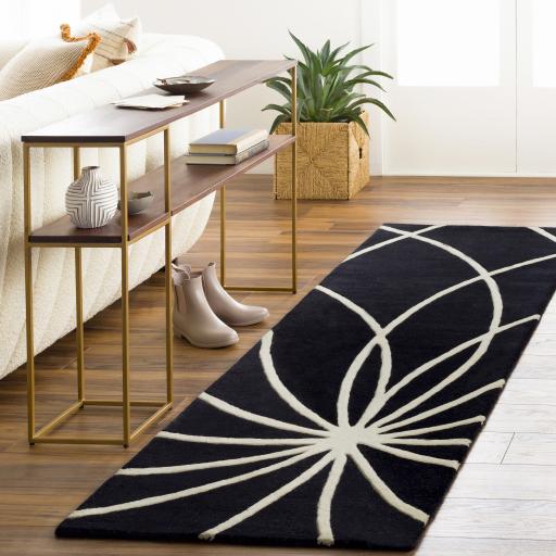 Surya Forum FM-7072 Black Cream 4' Square Rug