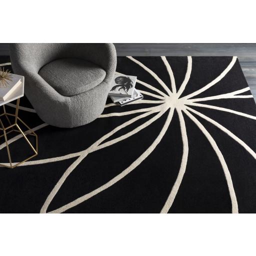 Surya Forum FM-7072 Black Cream 4' Square Rug