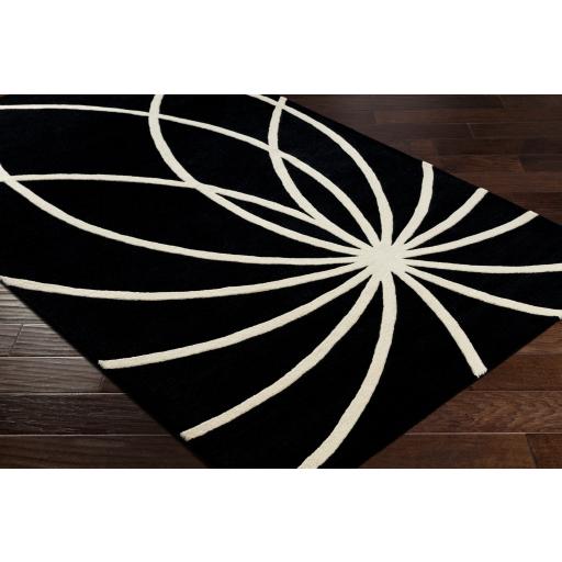 Surya Forum FM-7072 Black Cream 4' Square Rug