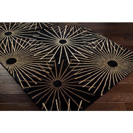 Surya Forum FM-7090 Black Dark Brown 4' Square Rug