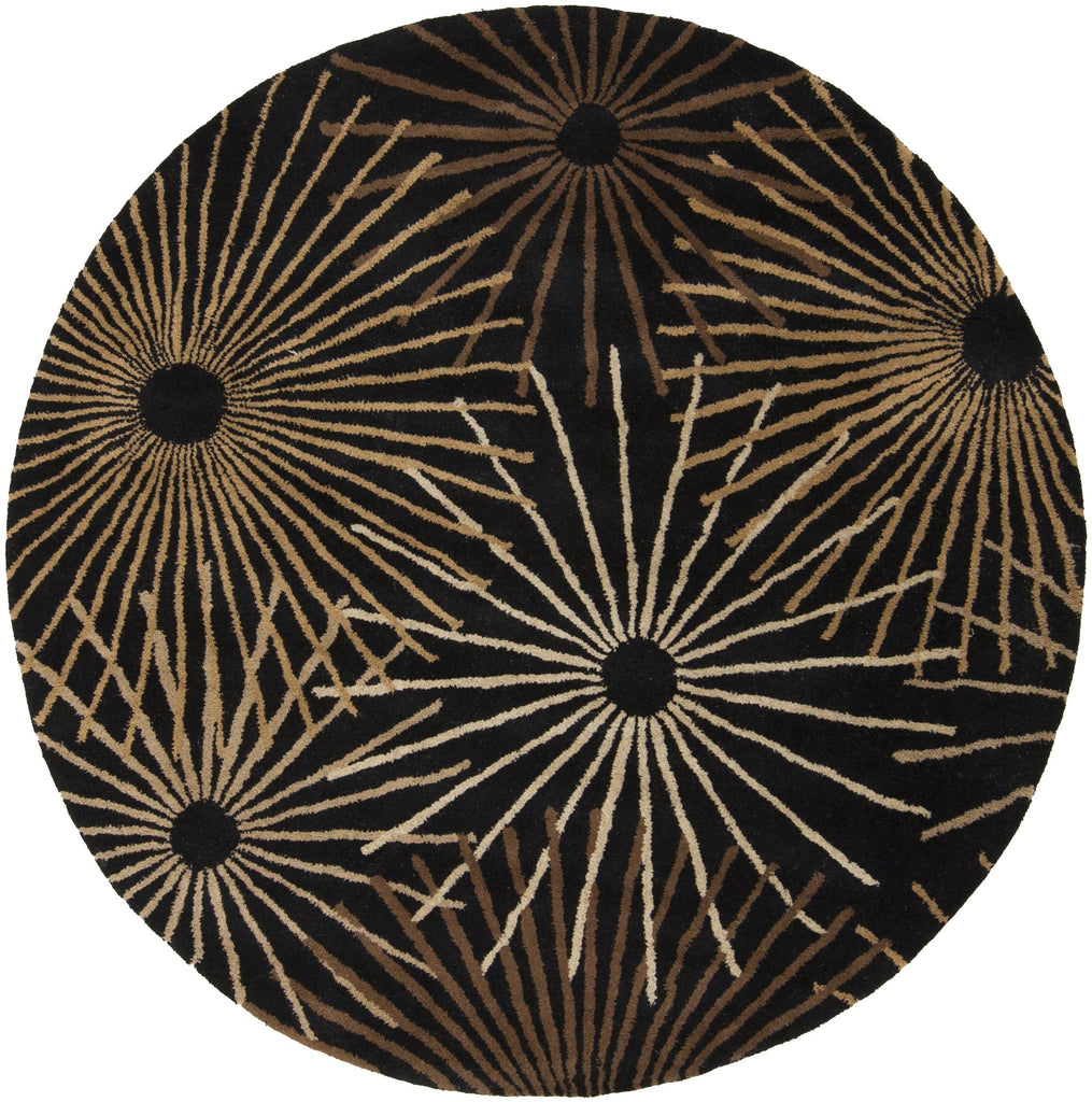 Surya Forum FM-7090 Black Dark Brown 9'9" Round Rug