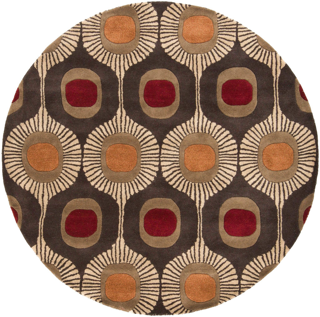 Surya Forum FM-7170 Brown Burgundy 4' Square Rug