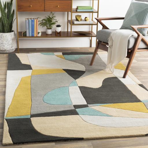 Surya Forum FM-7194 Beige Black 4' Square Rug