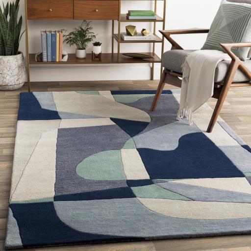 Surya Forum FM-7195 Dark Blue Denim 4' Square Rug