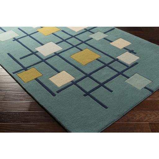 Surya Forum FM-7201 Dark Blue Light Beige 4' Square Rug