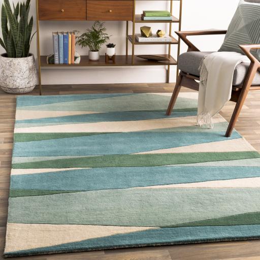 Surya Forum FM-7204 Cream Dark Green 4' Square Rug