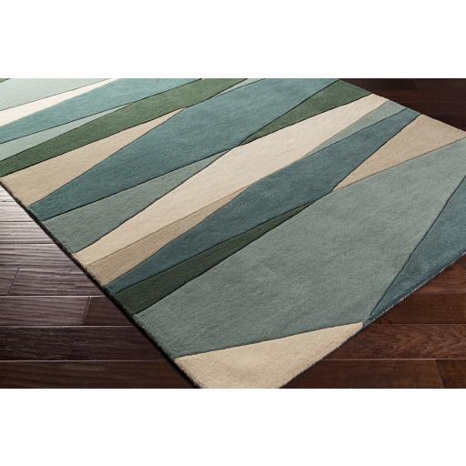 Surya Forum FM-7204 Cream Dark Green 4' Square Rug