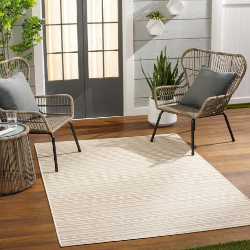 Surya Hampton HPT-2309 Brown Ivory 7'7" Square Rug