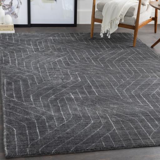 Surya Hightower HTW-3011 Black Charcoal 4' x 6' Rug