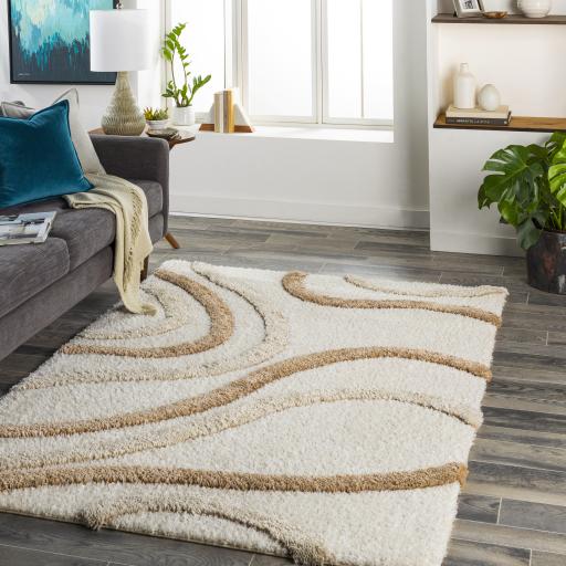 Surya Hudson Shag HDS-2311 Brown Cream 9'2" x 12' Rug