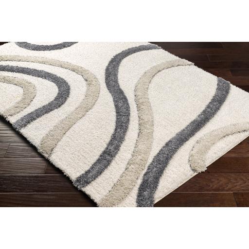 Surya Hudson Shag HDS-2313 Charcoal Cream 9'2" x 12' Rug