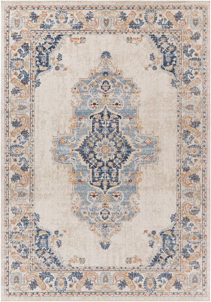 Surya Huntington Beach HTB-2315 Aqua Cream 5'3" x 7' Rug