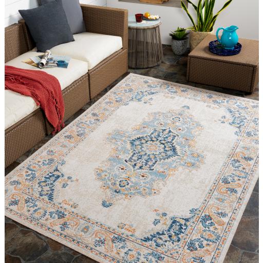 Surya Huntington Beach HTB-2315 Aqua Cream 5'3" x 7' Rug