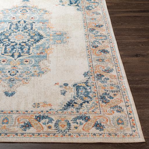 Surya Huntington Beach HTB-2315 Aqua Cream 5'3" x 7' Rug