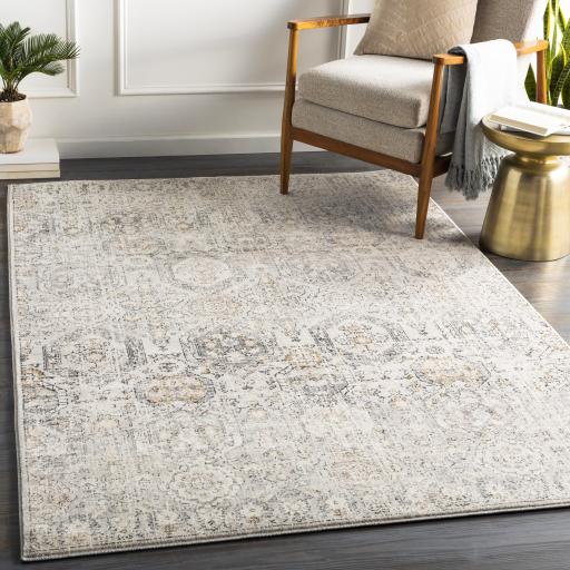 Surya Indigo IGO-2306 Beige Black 5' Square Rug