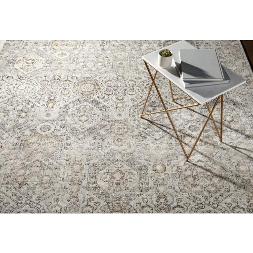 Surya Indigo IGO-2306 Beige Black 5' Square Rug