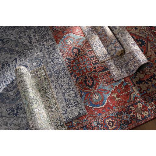 Surya Iris IRS-2310 Beige Dark Blue 4' Square Rug