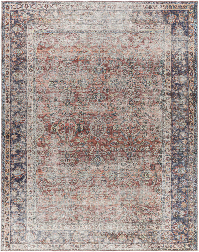 Surya Kemer KMR-2302 Brick Red Dark Blue 5'3" x 7' Rug