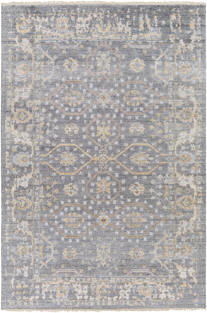 Surya Kushal KUS-2304 Charcoal Cream 2' x 3' Rug